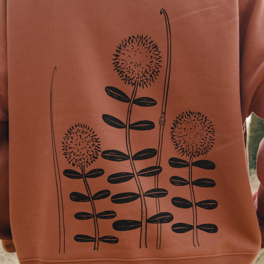 Waldblumen Hoodie in heritage brown XS-XXL