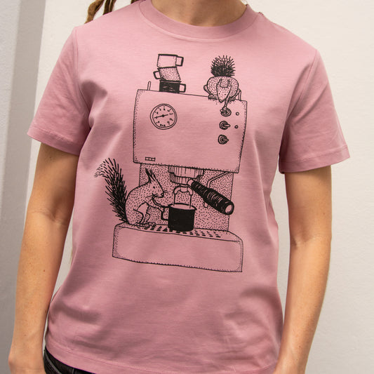 unikat Kaffeehörnchen T-Shirt in lilac dream S