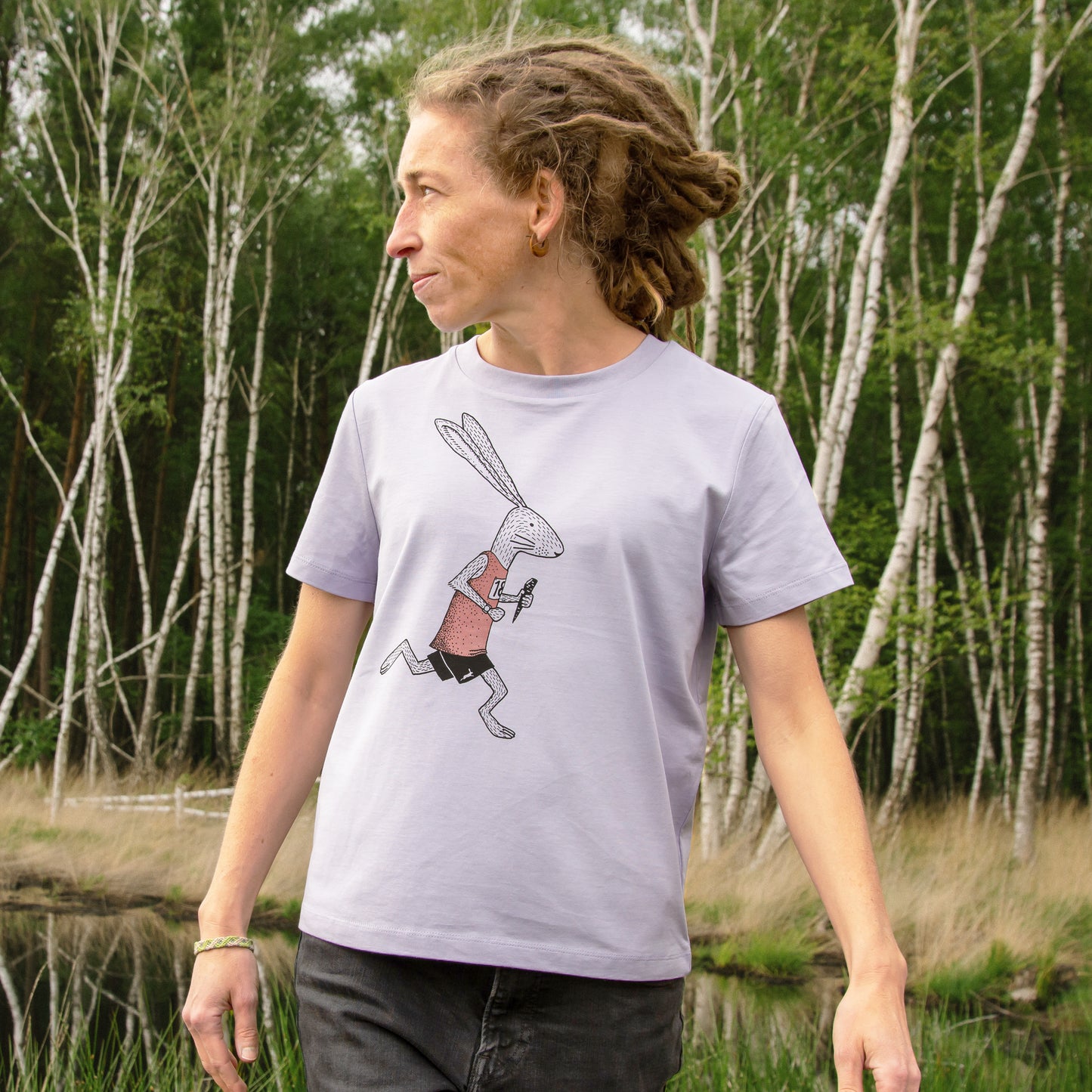 Laufhase T-Shirt in lavender XS-XXL
