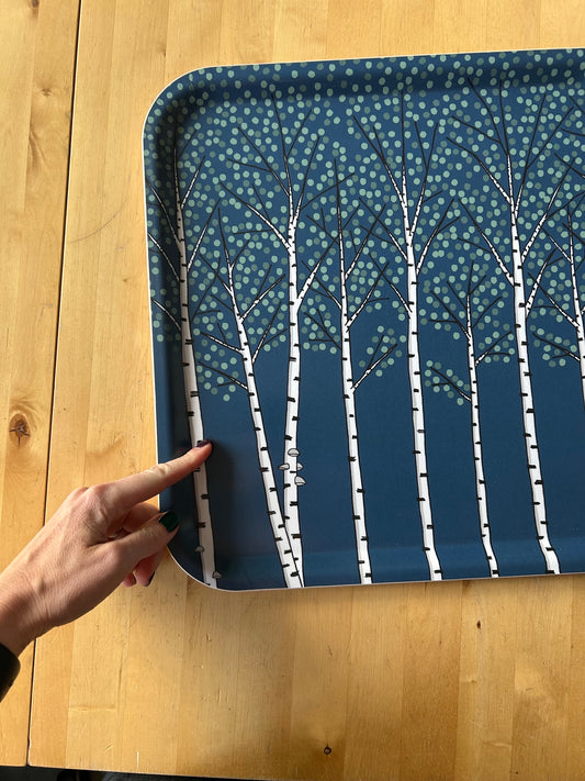 B-Ware Birken, großes Tablett 38x38cm