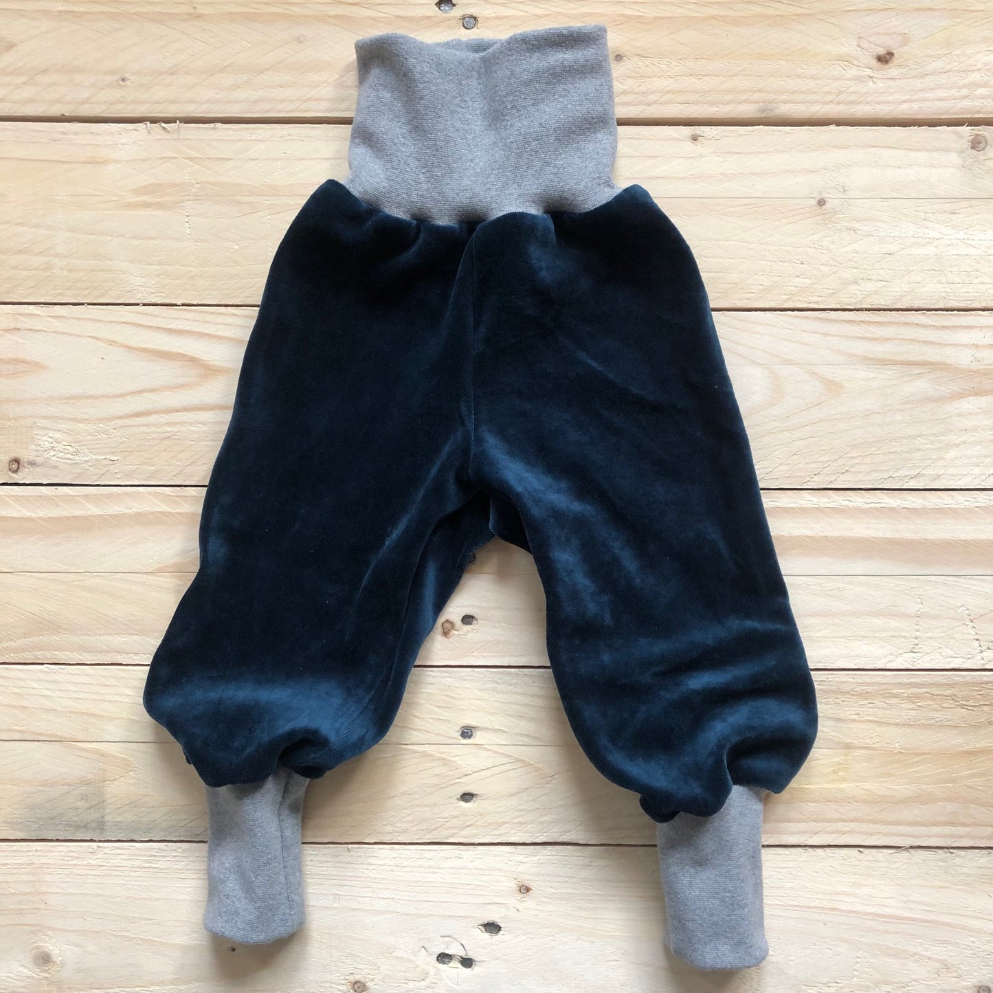 Baby Nickihose in blau / graumeliert 56/62, 68/74