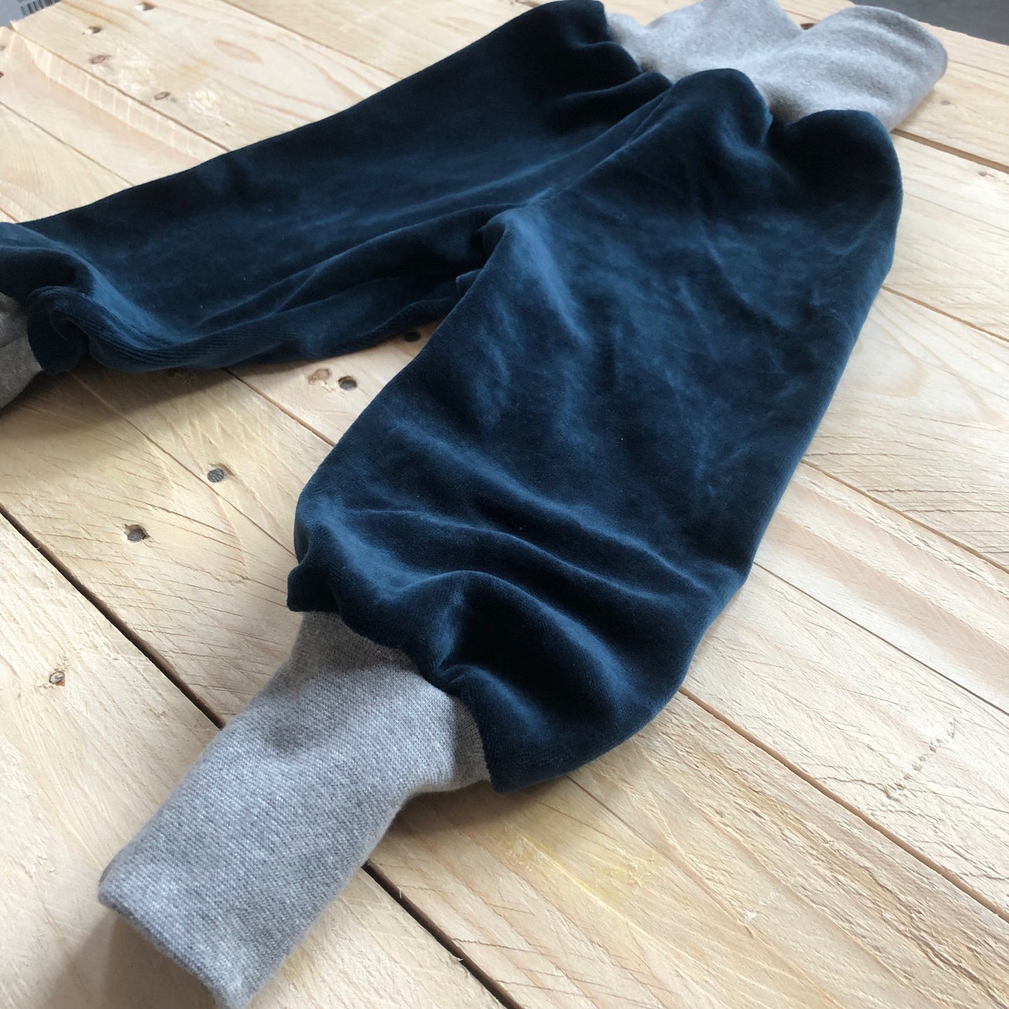 Baby Nickihose in blau / graumeliert 56/62, 68/74