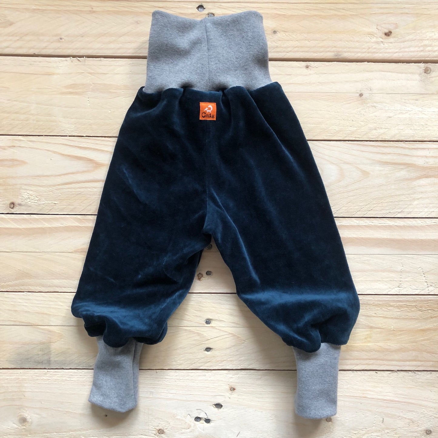 Baby Nickihose in blau / graumeliert 56/62, 68/74