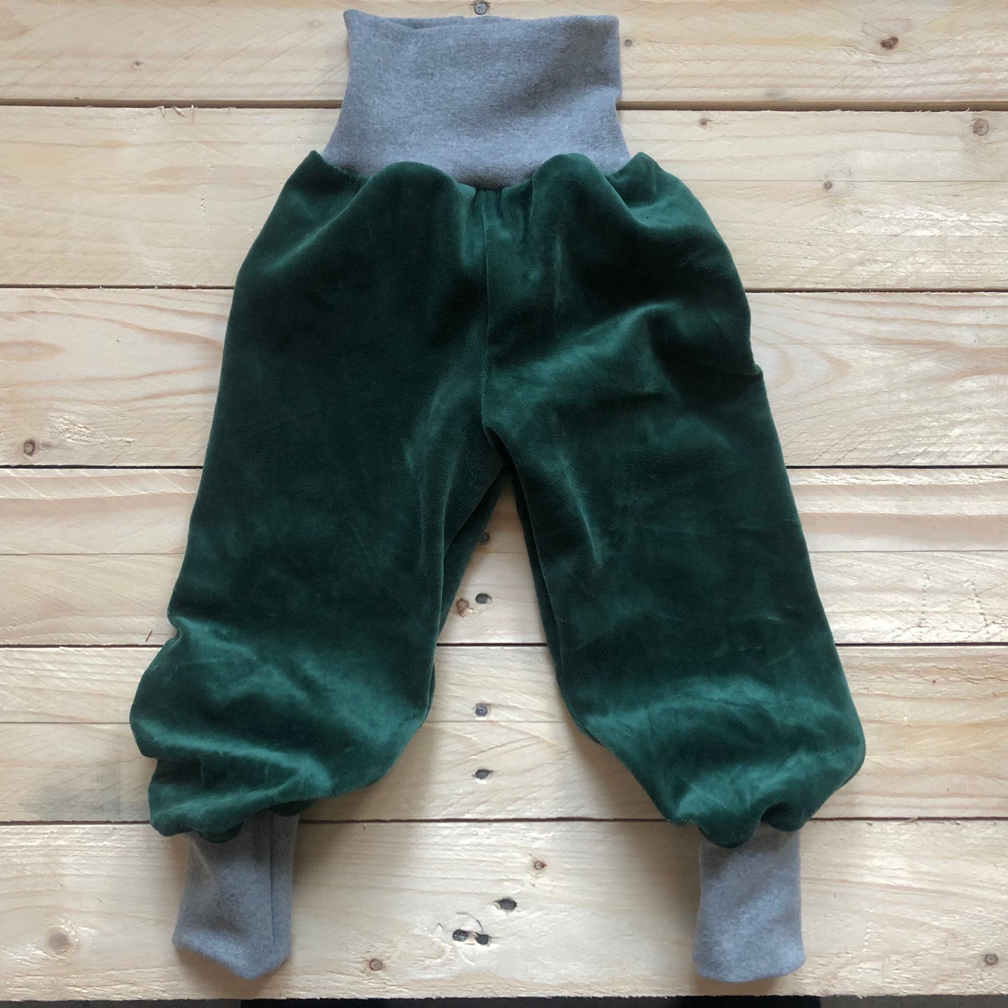 Baby Nickihose in bottle green / heather grey 80/86