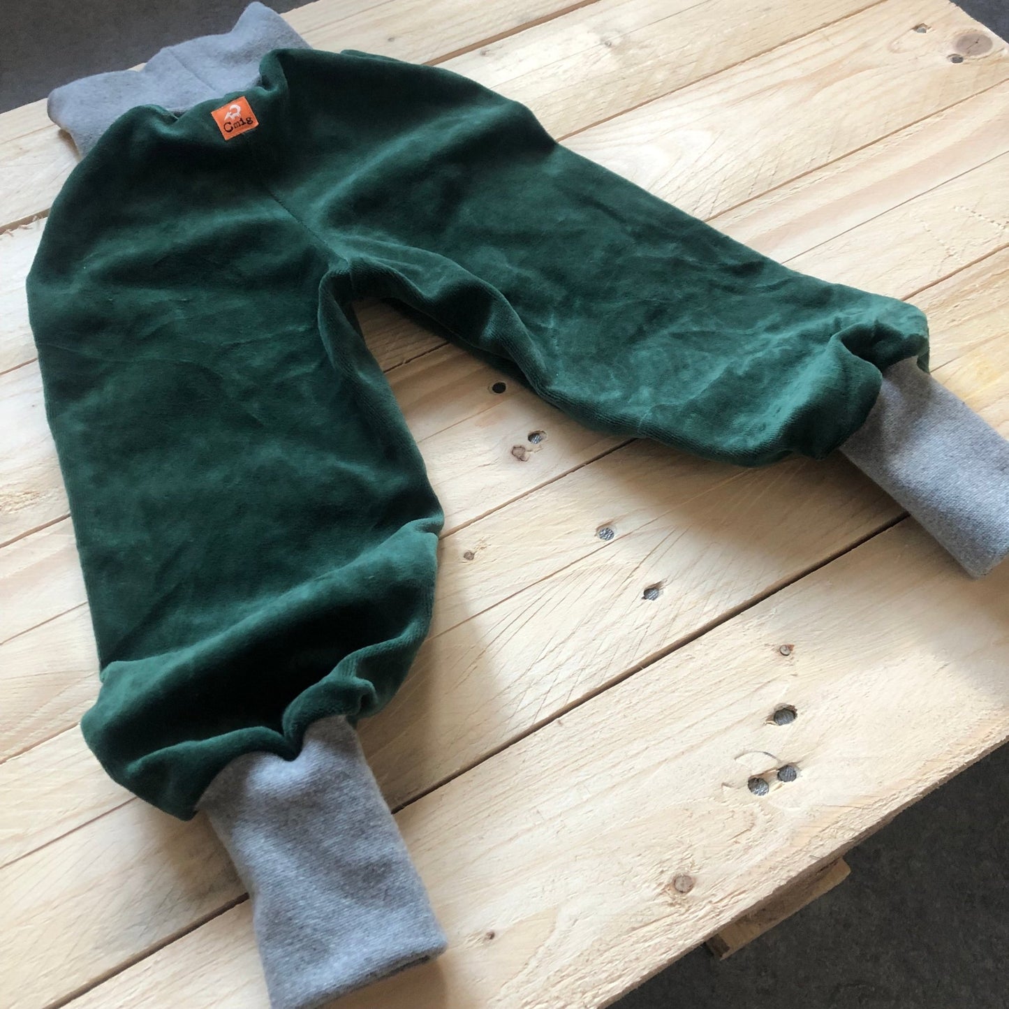 Baby Nickihose in bottle green / heather grey 68/74, 80/86