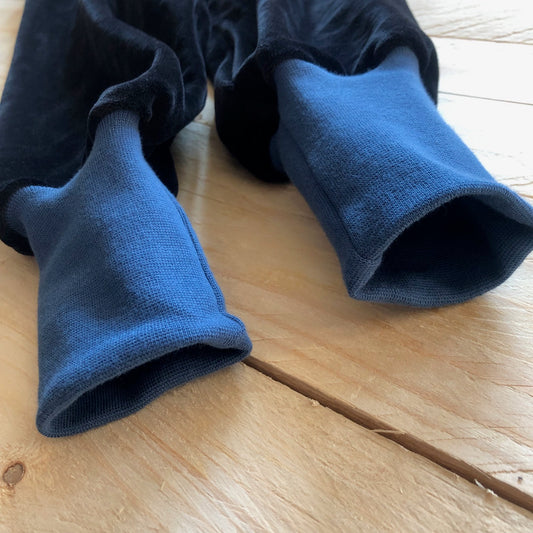 Baby Nickihose in schwarz / atlantic blue 80/86