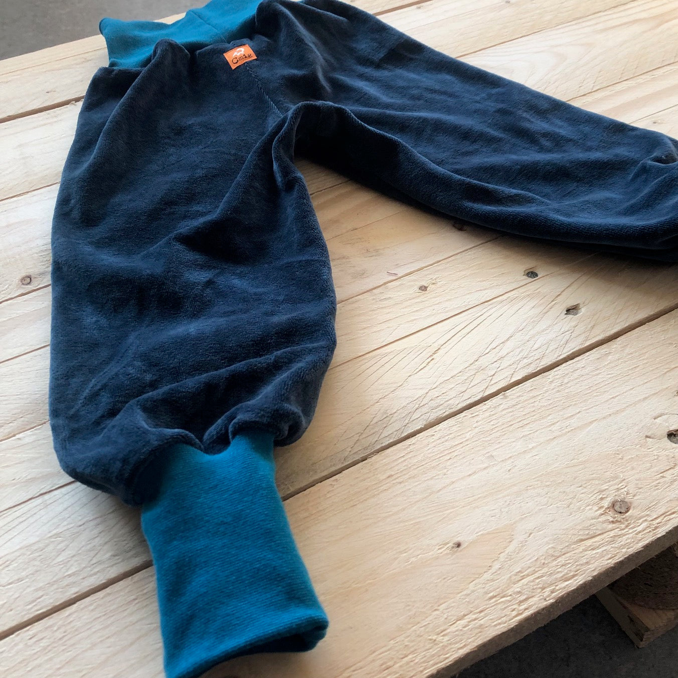 Baby Nickihose in blau / petrol 80/86