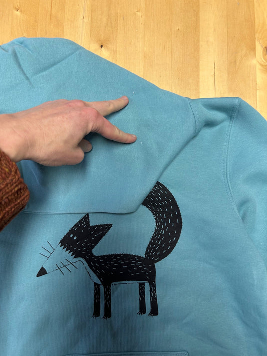 B-Ware Franzi Fuchs hoodie in teal monstera 134/140