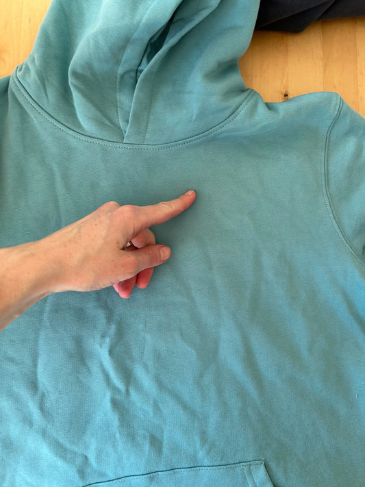 B-Ware Reisewiesel hoodie in teal monstera 152/158