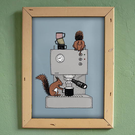 Kaffeehörnchen Poster A5 oder A4
