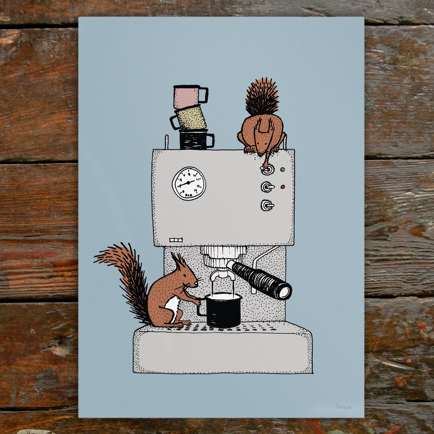 Kaffeehörnchen Poster A5 oder A4