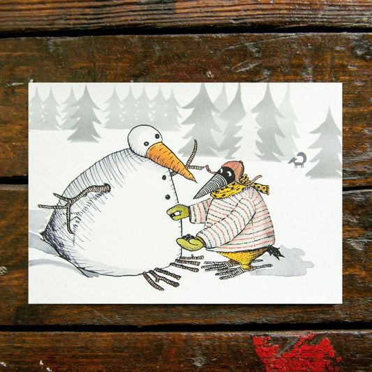 Schneevogel Postkarte