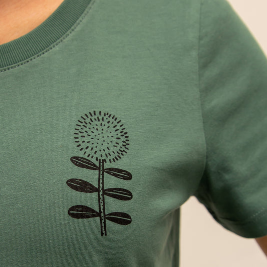 Basic Unique - 2er Pack Damen T-Shirts Blume & Libelle