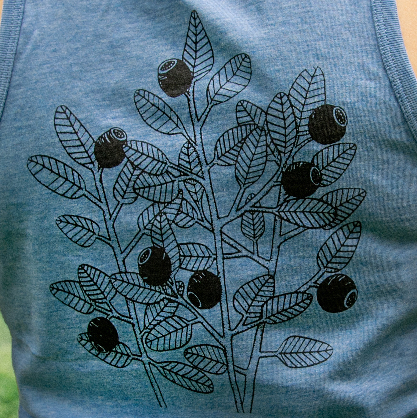 Blaubeer Tank-Top in mid heather blue XL