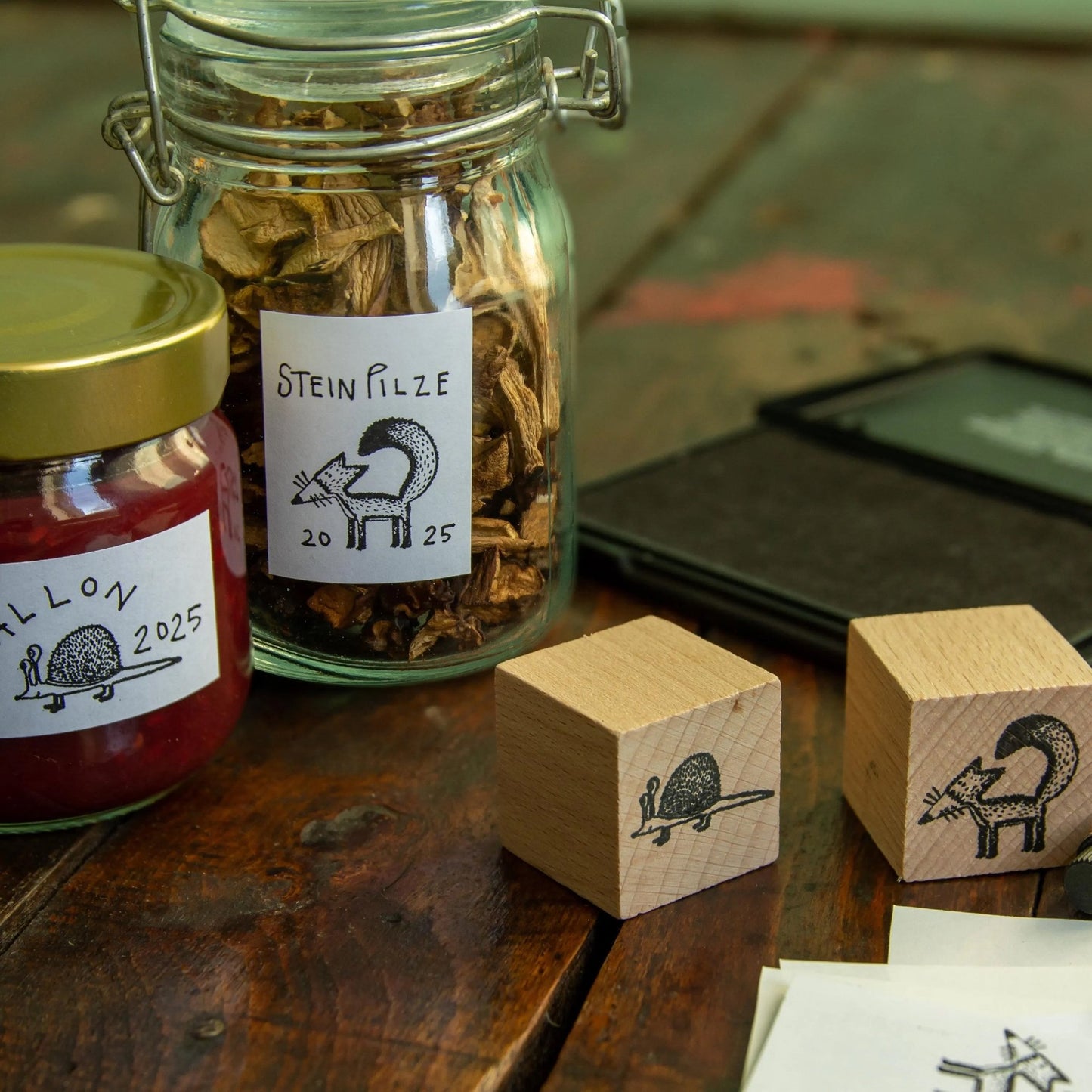 Schnigel Stempel aus Buchenholz