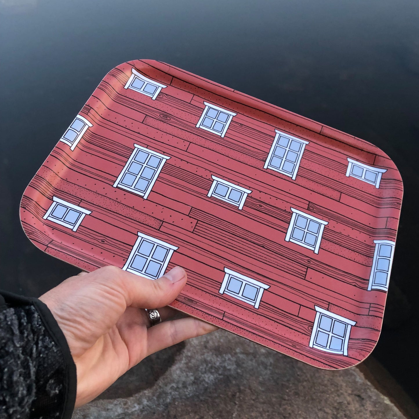 Schwedenhaus, kleines Tablett 27x20cm