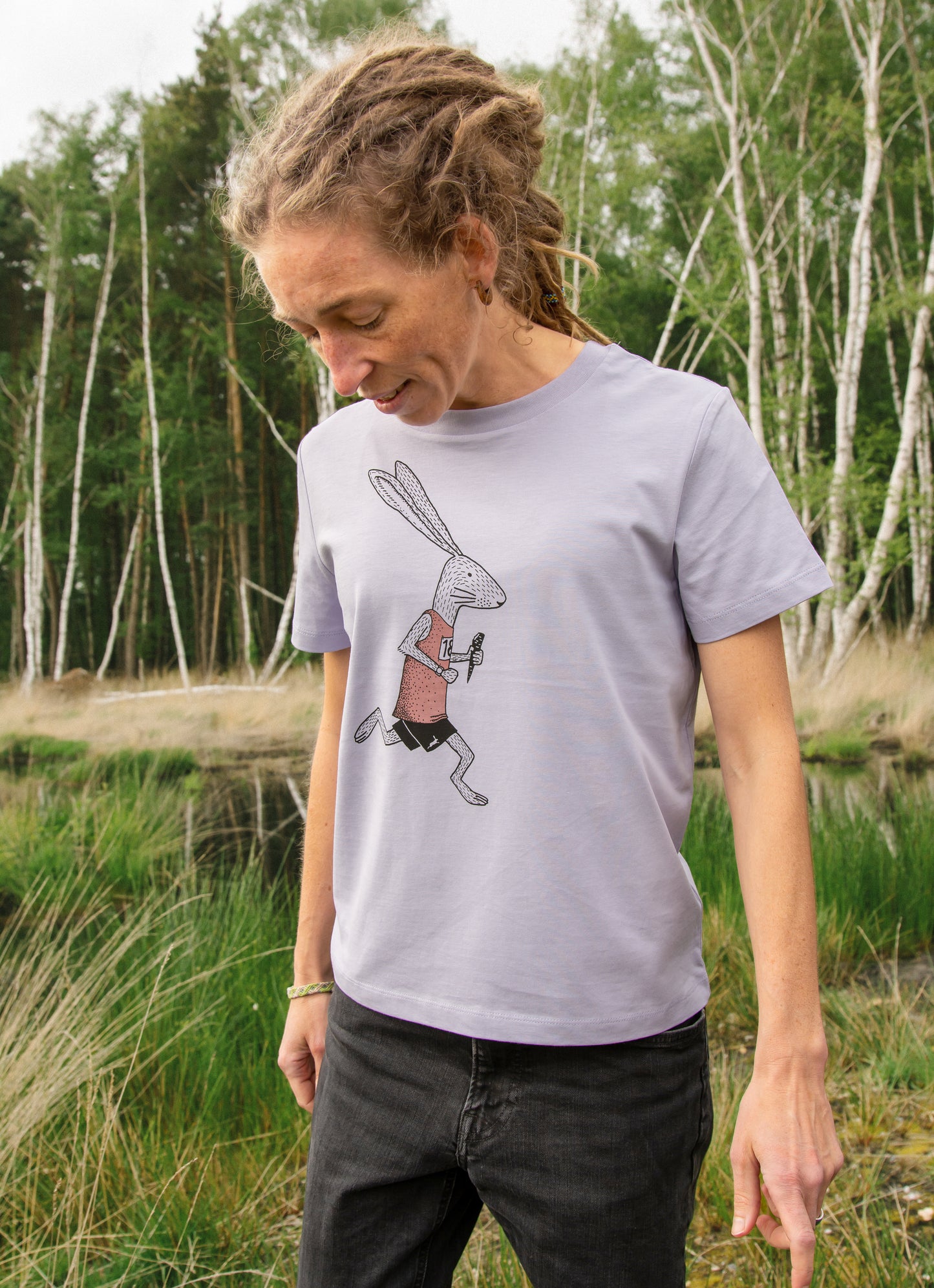 Laufhase T-Shirt in lavender XS-XXL