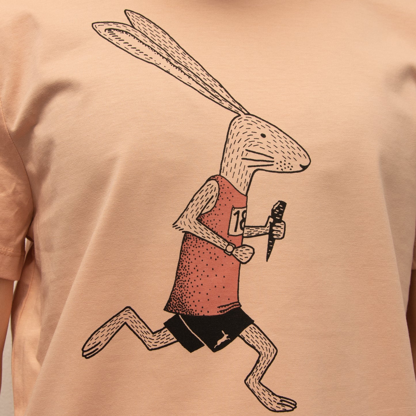unikat Laufhase T-Shirt in Fraiche Peche M