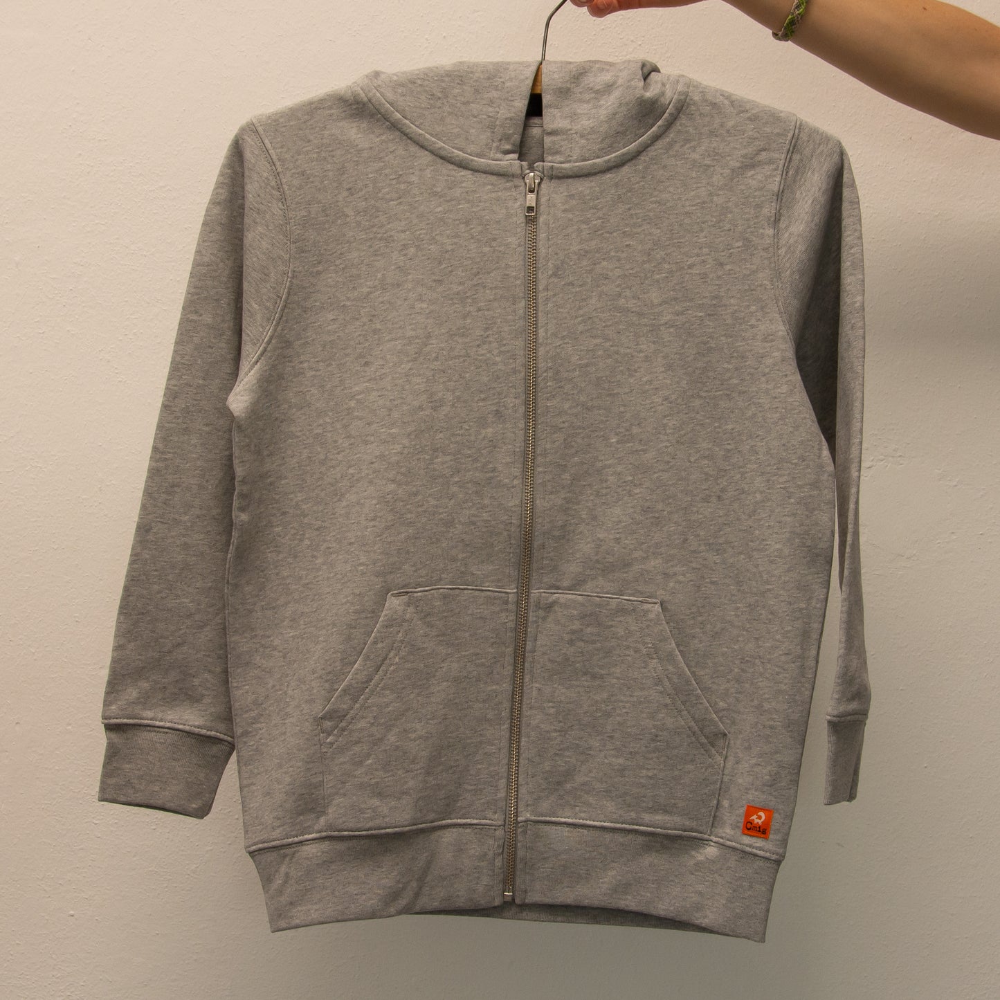 unikat Laufhase Sweatjacke in grau meliert 134/140