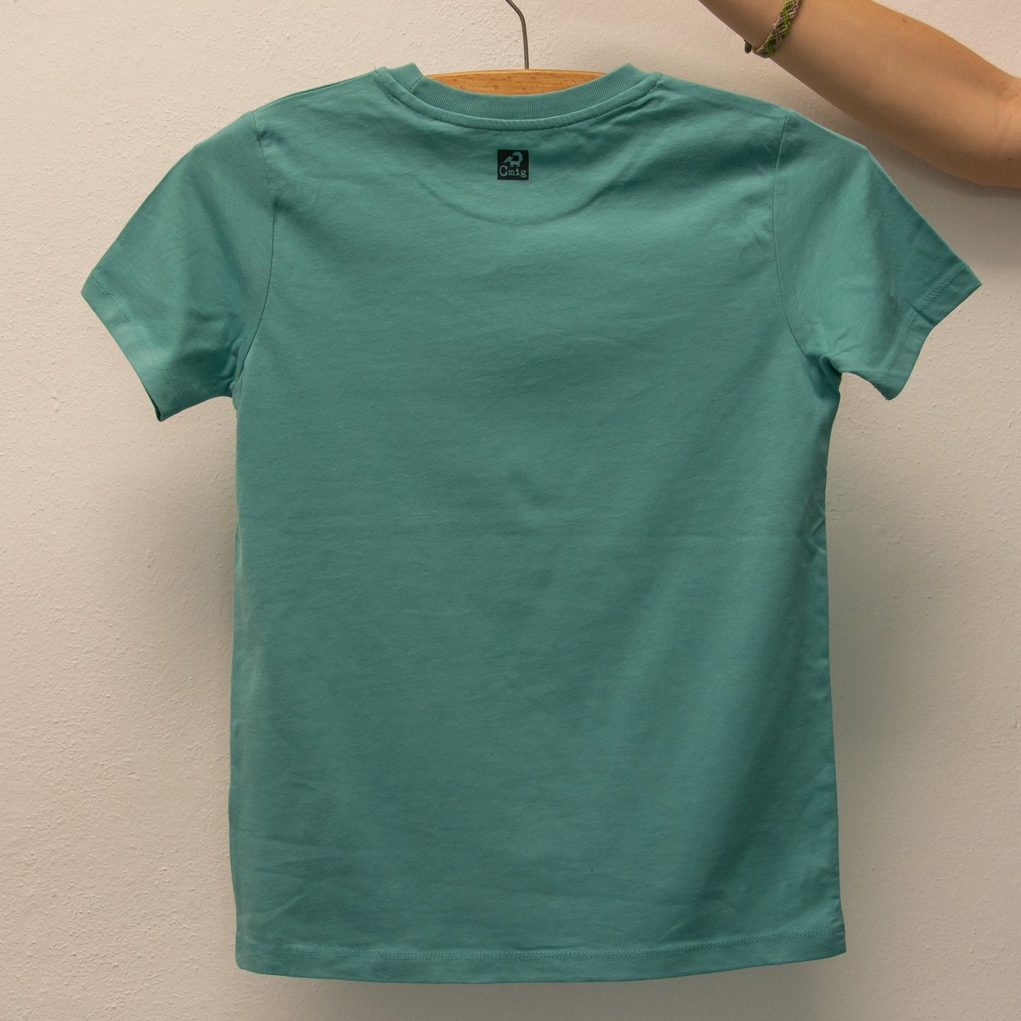 Kleinserie Greta Assel T-Shirt in teal monstera 98-116