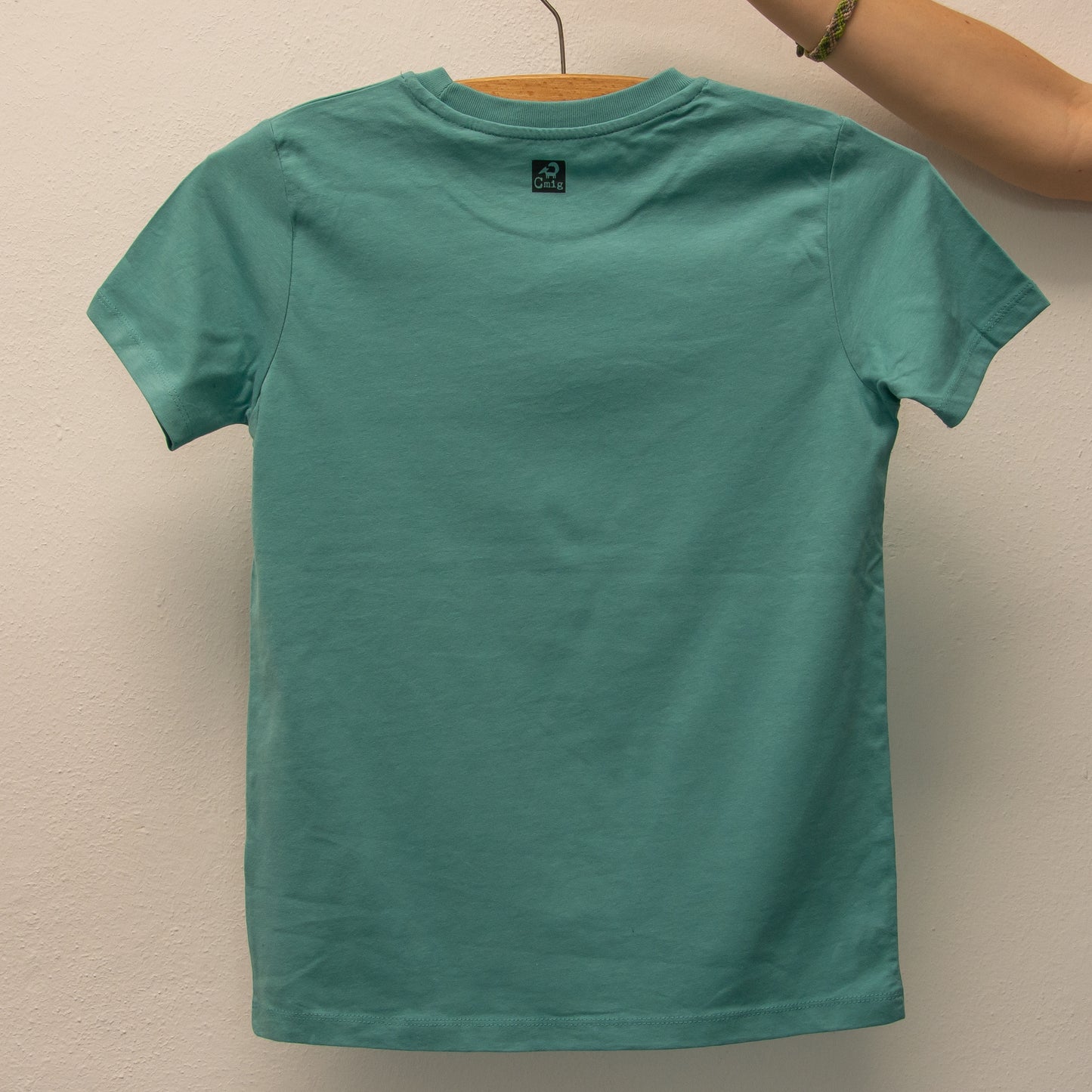 Kleinserie Greta Assel T-Shirt in teal monstera 98-140