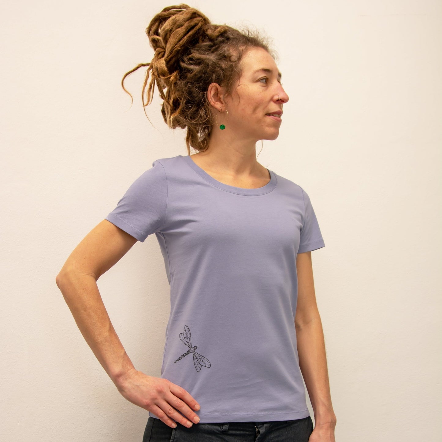 Basic Unique - 2er Pack Damen T-Shirts Blaubeere & Libelle
