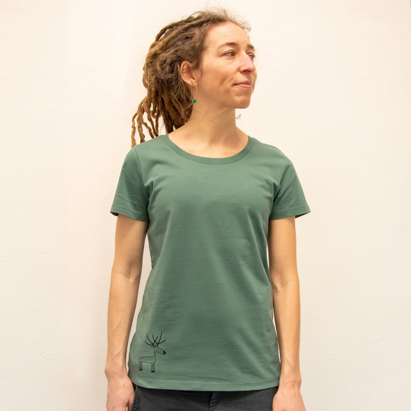 Basic Unique - 2er Pack Damen T-Shirts Blaubeere & Rentier