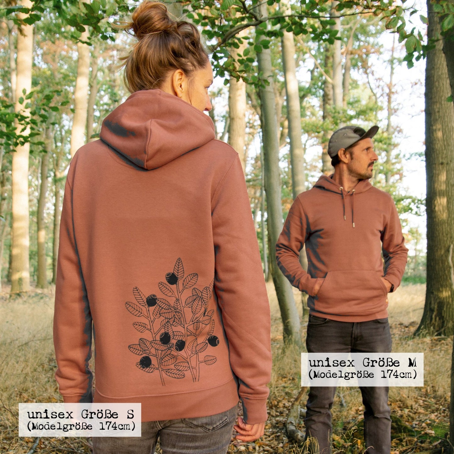 Blaubeer Hoodie unisex in heritage brown XXS-XXL