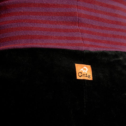 Kinder Nickihose in schwarz / rot-lila 104
