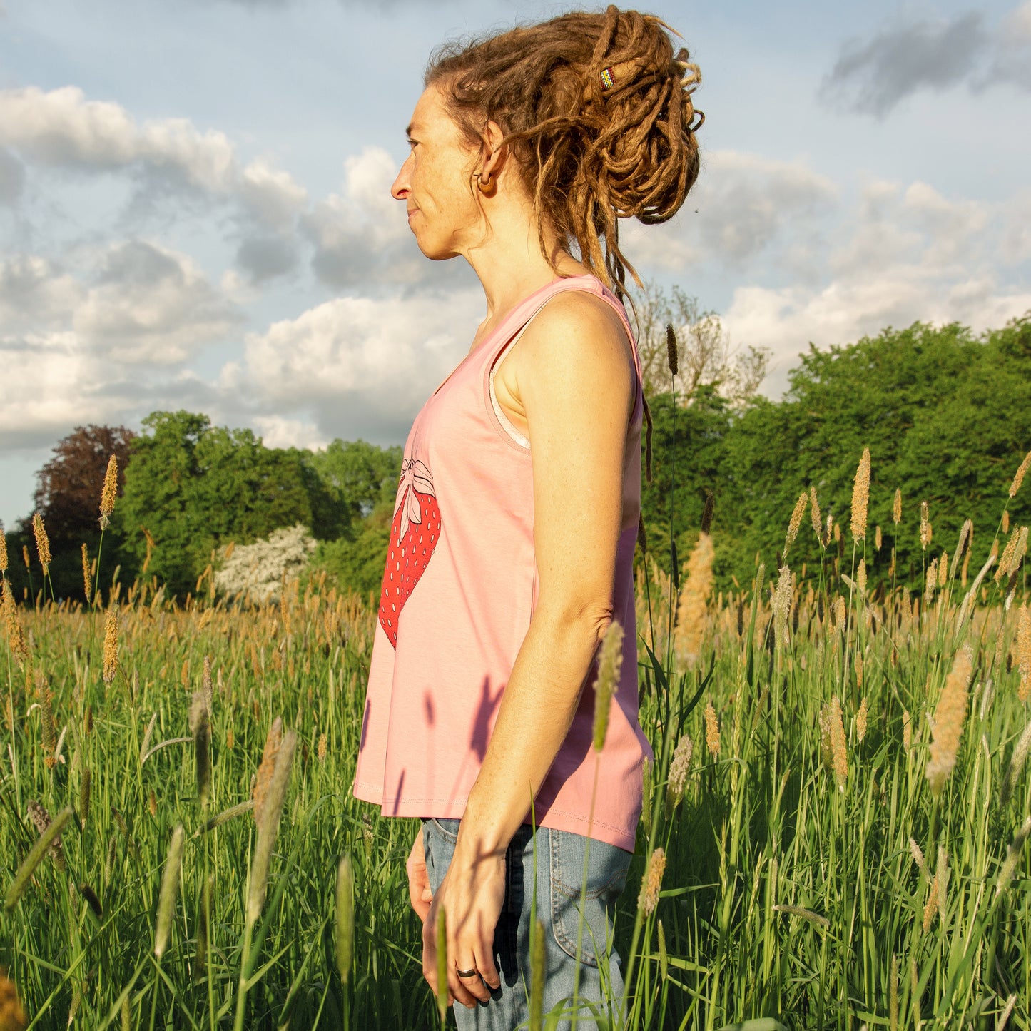 Erdbeer Tank-Top in canyon pink XS-XXL
