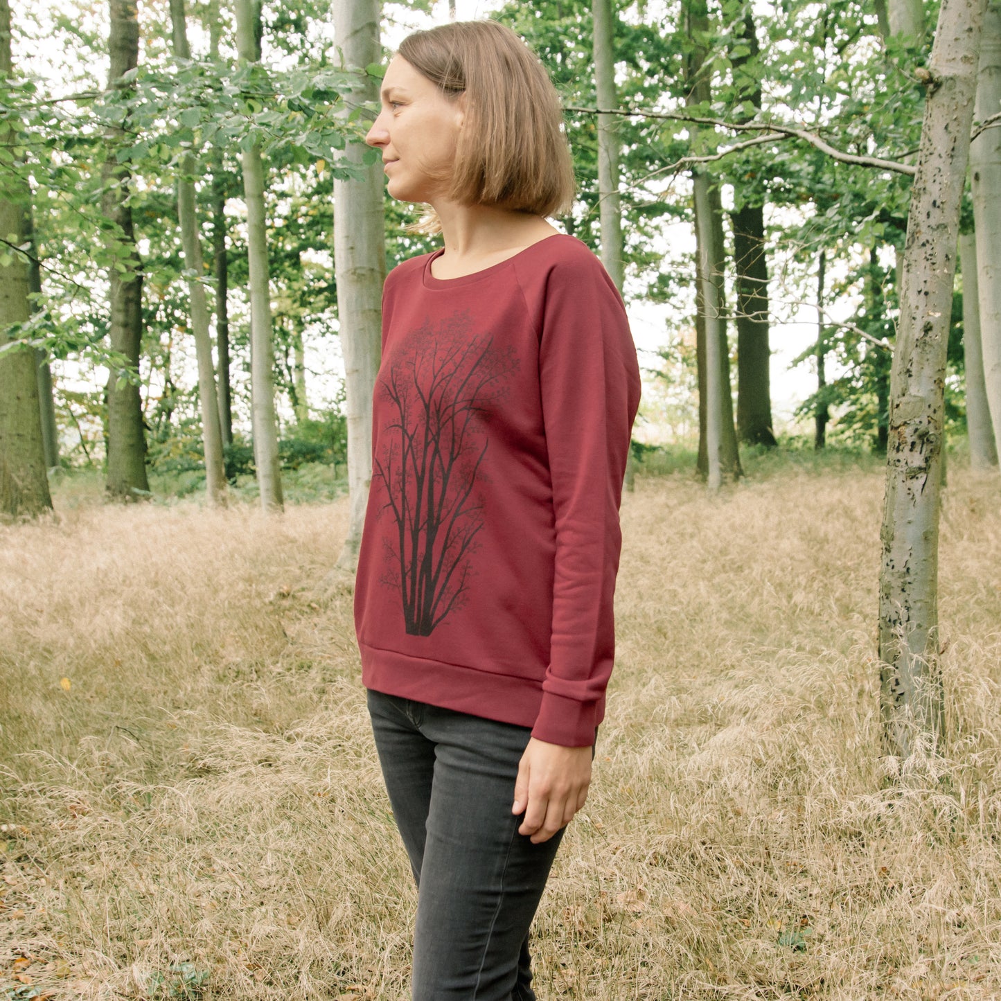 Erle mit Elster Pulli in burgundy XS-XXL