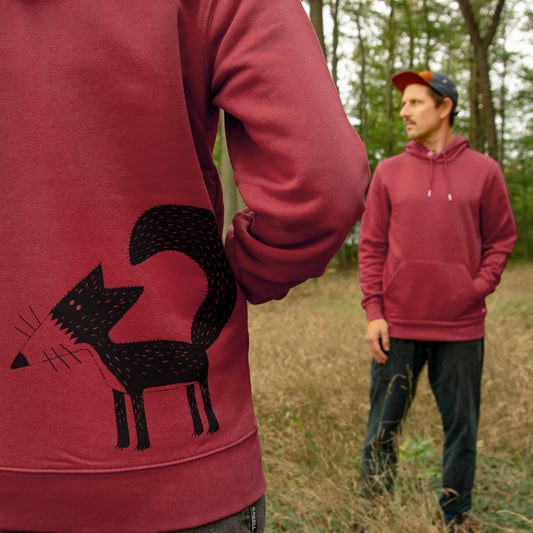 Fuchs Hoodie unisex in red earth XS