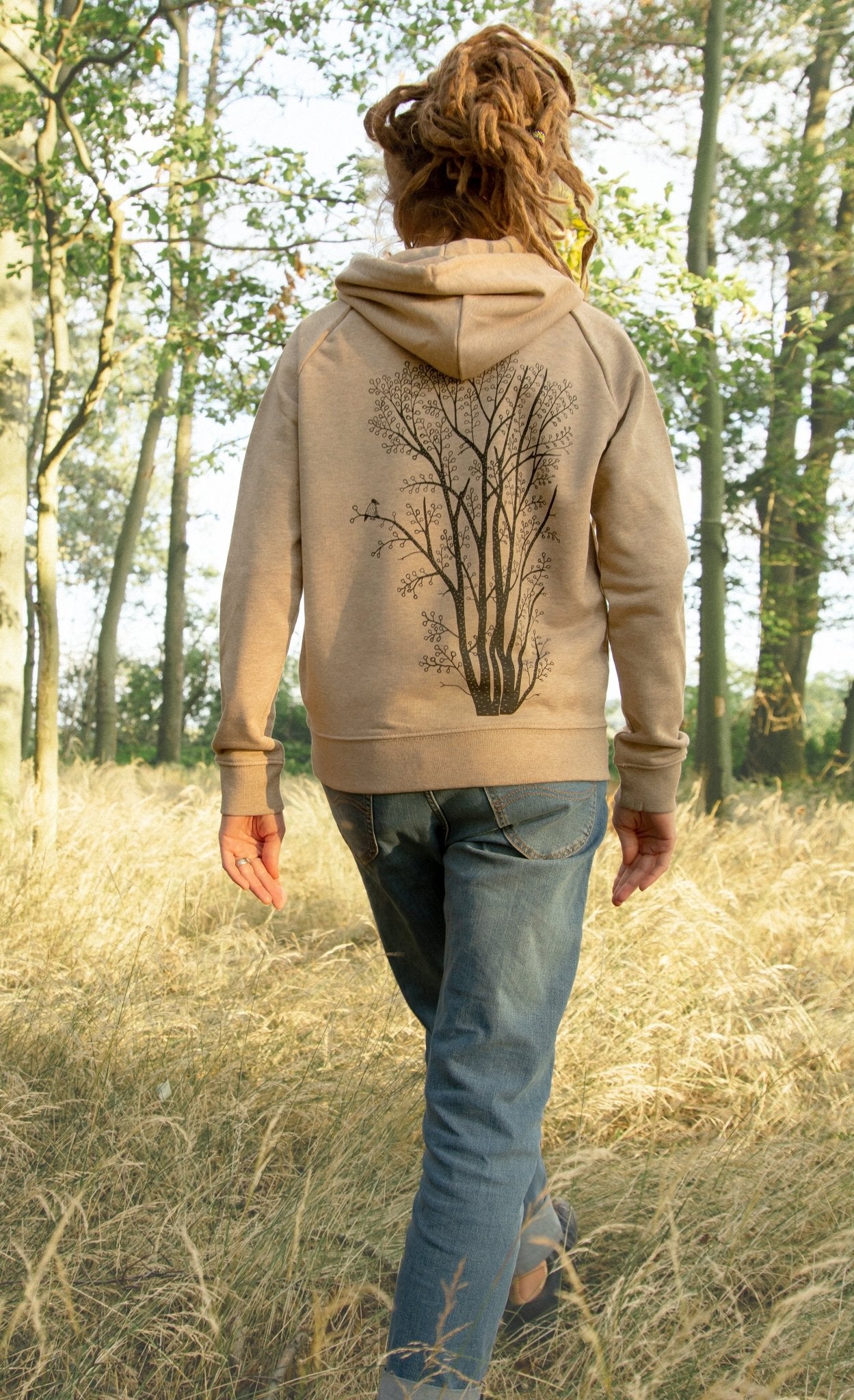 Erle mit Elster Hoodie in heather sand M-XL
