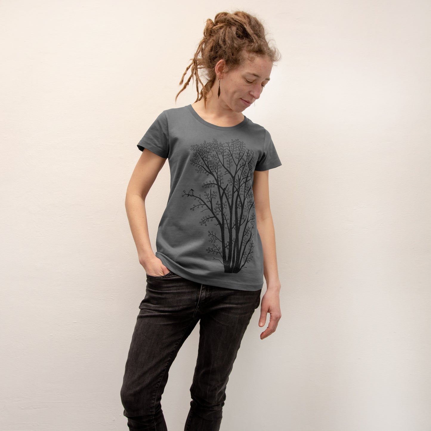 Erle mit Elster T-Shirt in anthracite XS-XXL