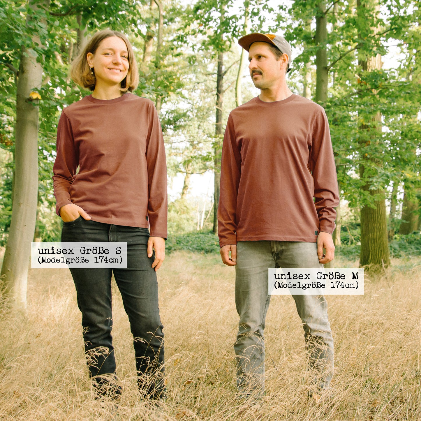 Franzi Fuchs Langarmshirt unisex in heritage brown XXS-XXL