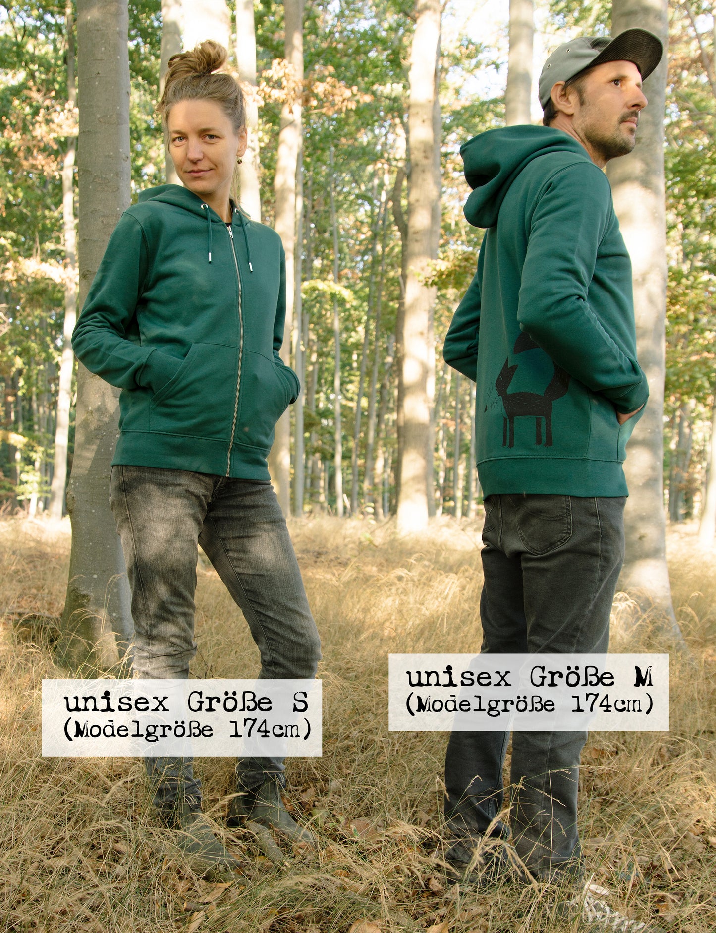 Franzi Fuchs Kapuzenjacke unisex in glazed green XXS-XXL