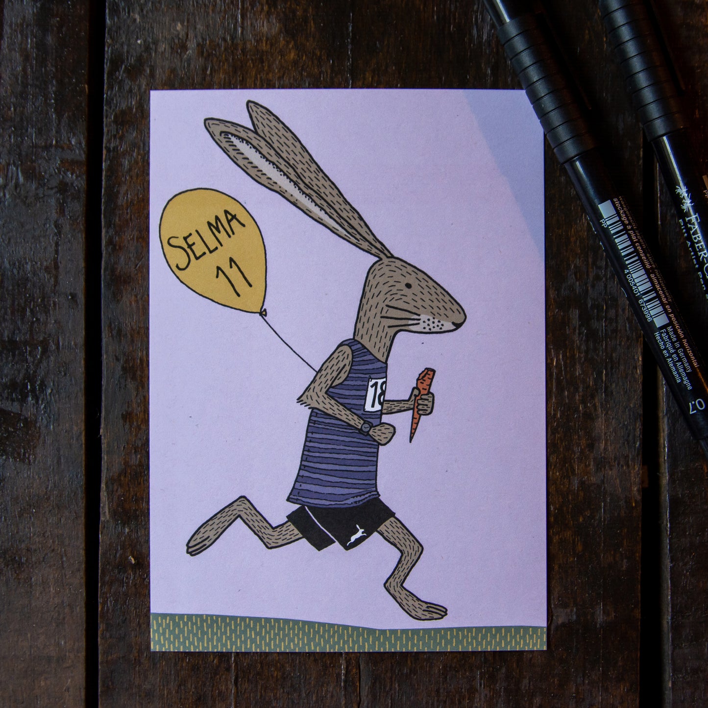 Laufhase Postkarte