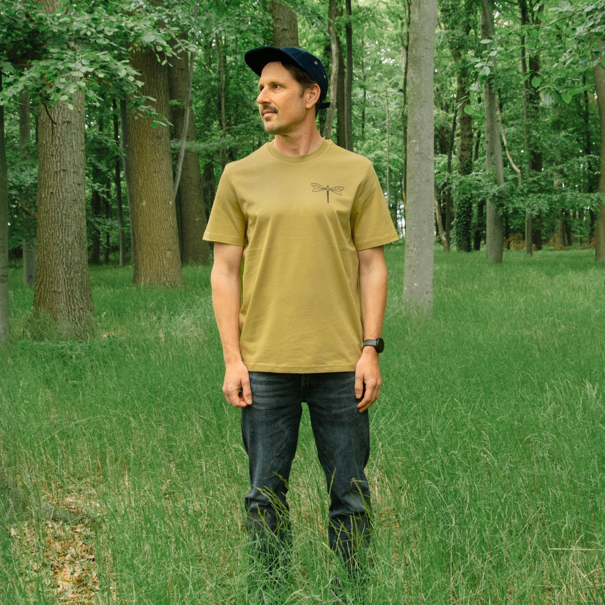 Libelle T-Shirt in faded olive XS-XXL