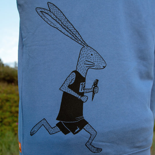 Laufhase hoodie in bright blue