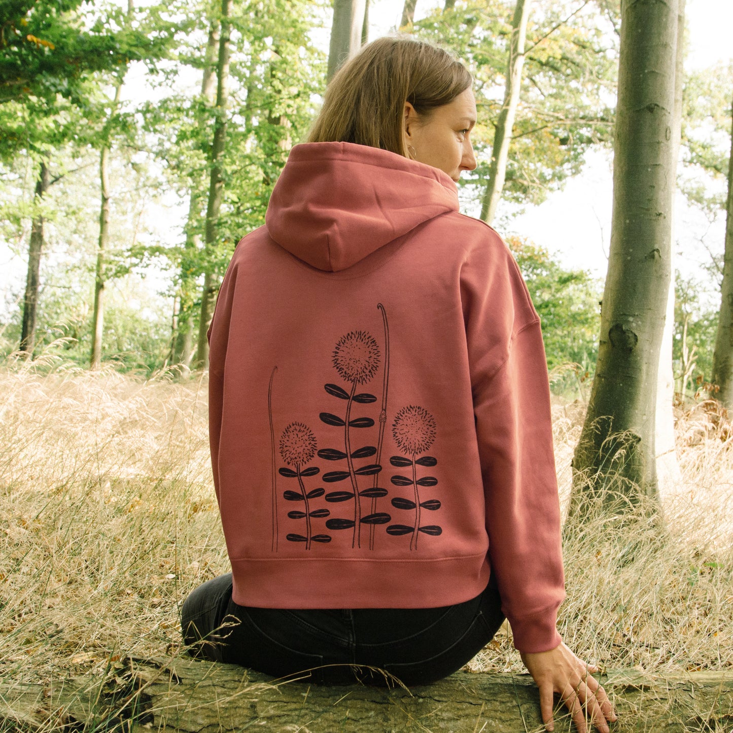 Waldblumen Hoodie in heritage brown XS-XXL