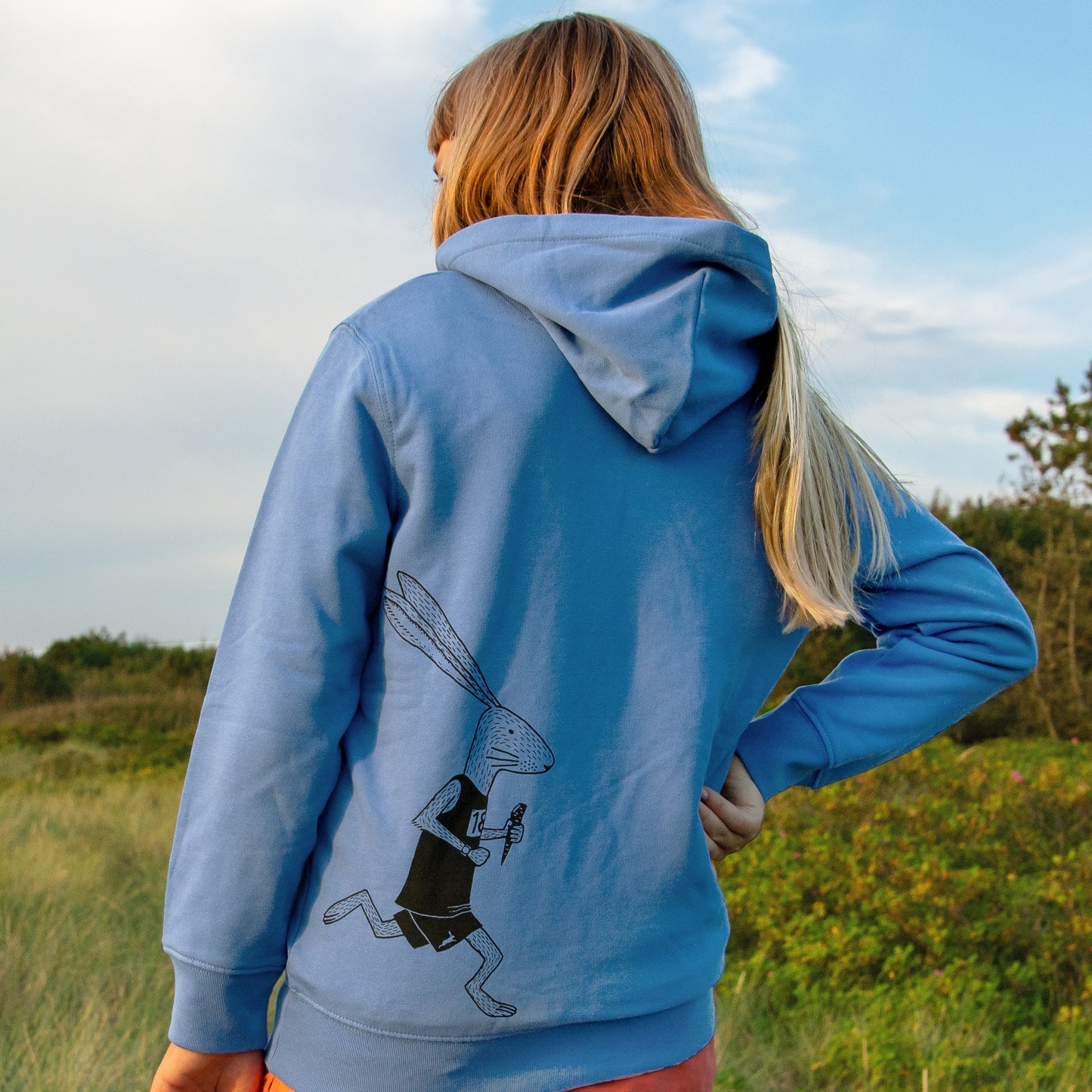 Laufhase hoodie in bright blue