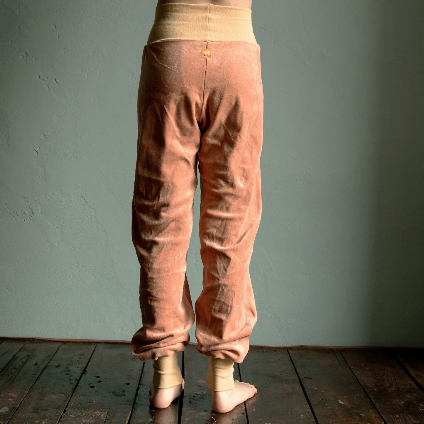 Kinder Nickihose in peach bloom / light yellow 98