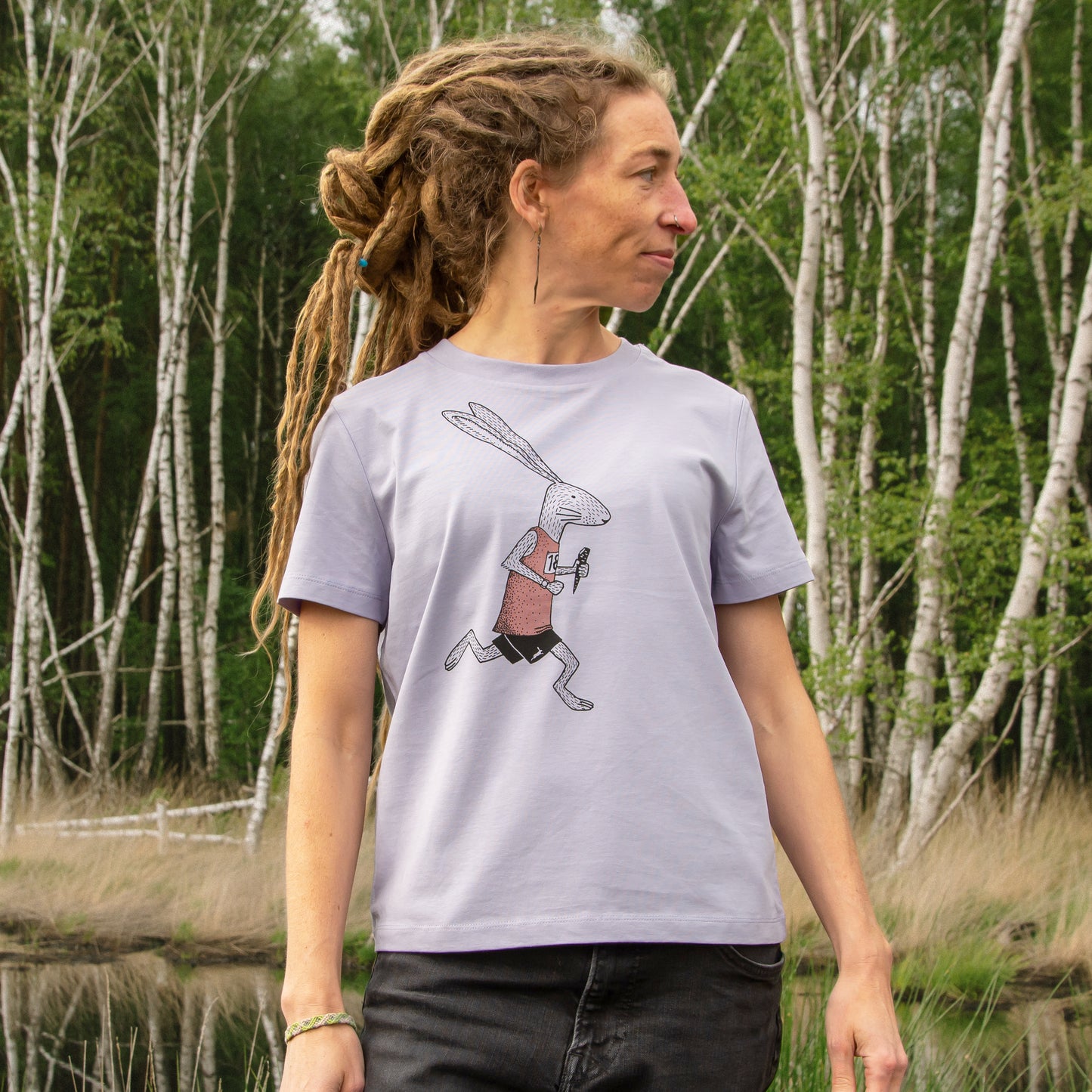 Laufhase T-Shirt in lavender XS-XXL