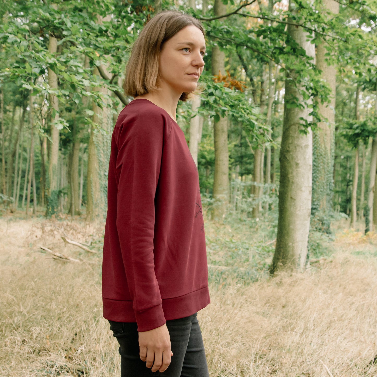 Erle mit Elster Pulli in burgundy XS-XXL