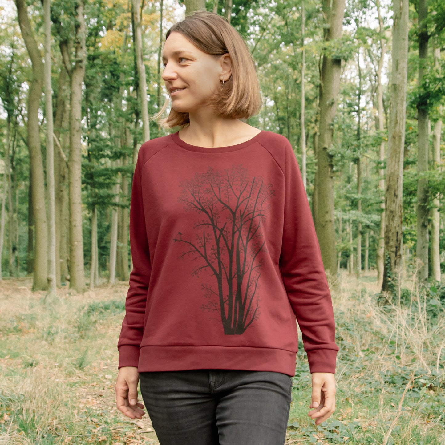 Erle mit Elster Pulli in burgundy XS-XXL