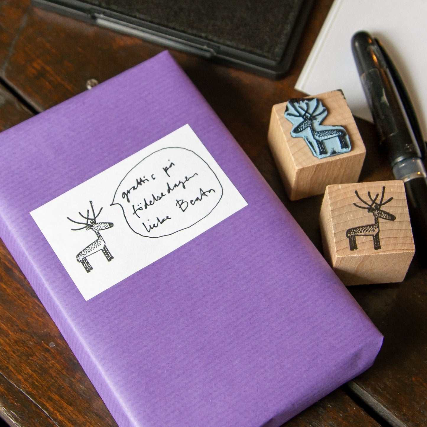Stempel 5er-Set aus Buchenholz