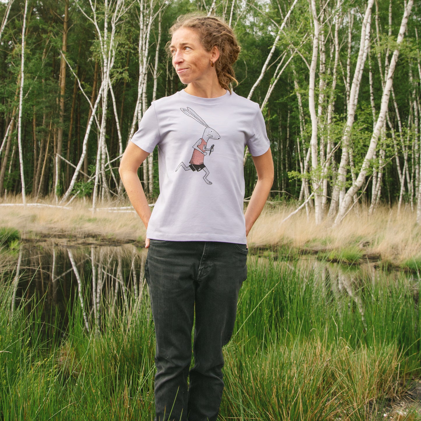 Laufhase T-Shirt in lavender XS-XXL
