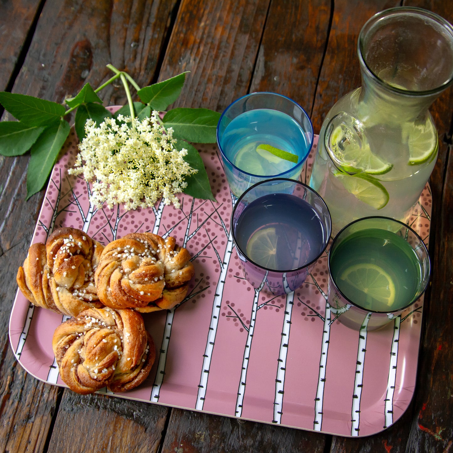 Birken, Tablett altrosa 36x28cm