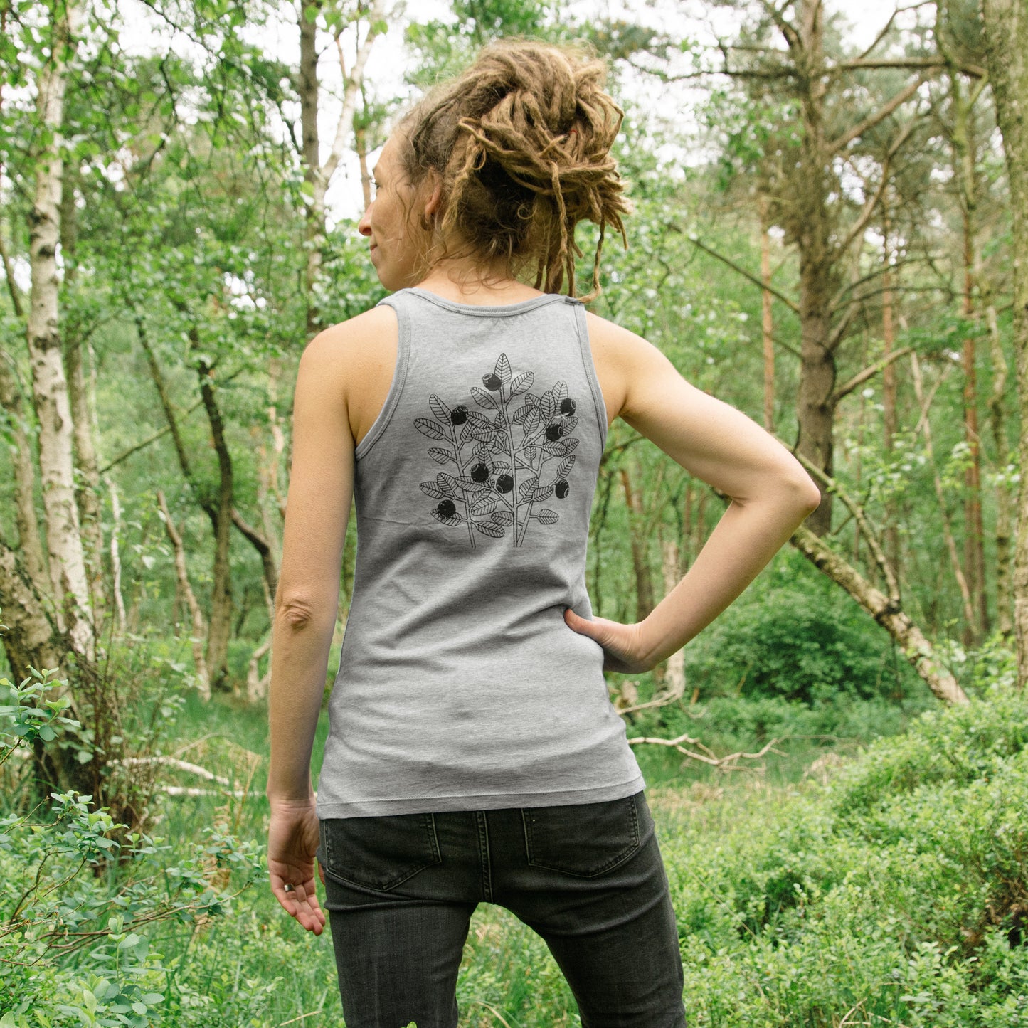 Blaubeer Tank-Top in heather grey S-XL