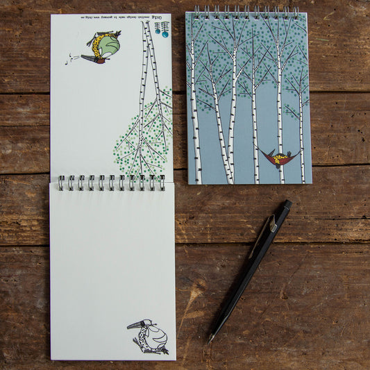 Notizblöcke mit Baum Illustrationen Din A6
